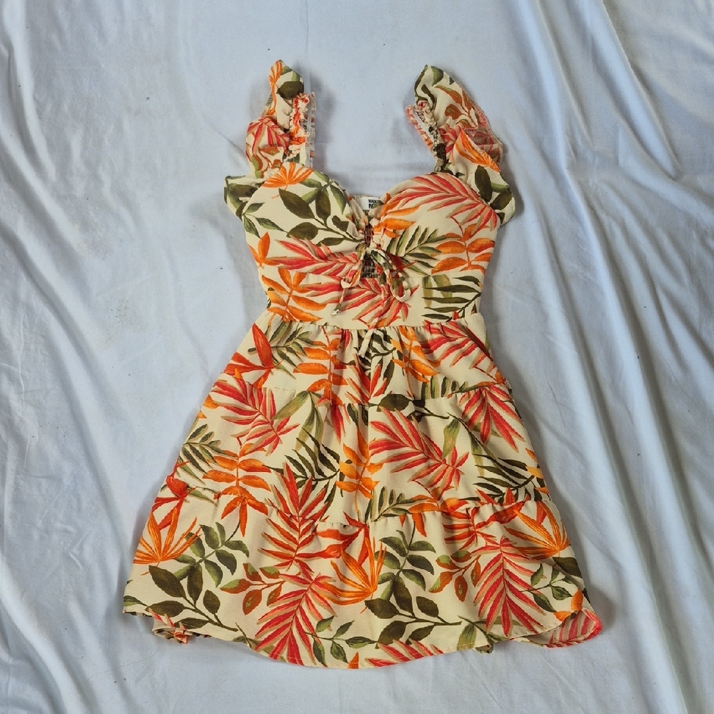 Tropical Print Mini Dress